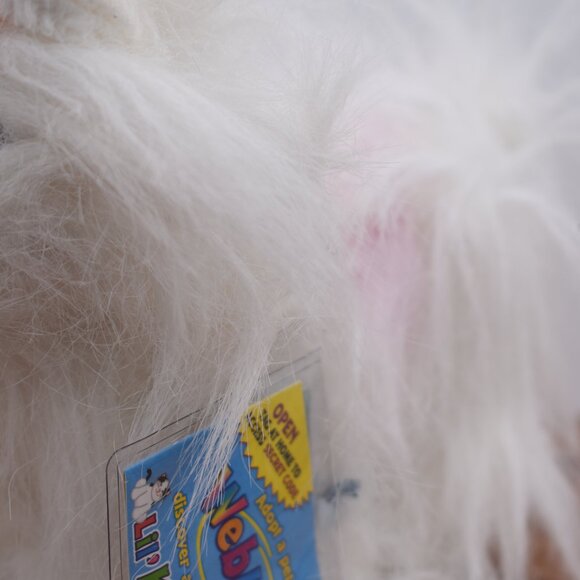 GANZ Webkinz Lil' Kinz White Yorkie Puppy Dog Plush Toy Long Hair Bow with Code - Picture 3 of 9